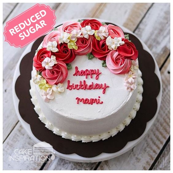 Design 38 Elegant White Contrast Red Pink Roses At 75 00 Per Cake Cakeinspiration