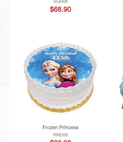 Frozen Princess at $52.90 per Cake | Joey Cakes and Pastries