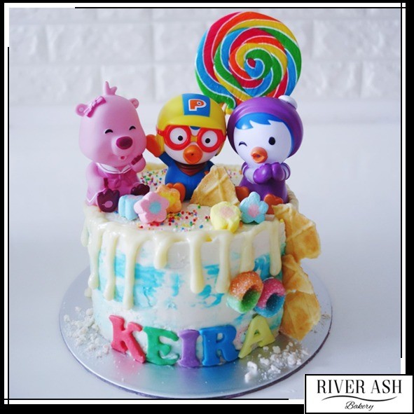 Robocar Poli Cake with Rainbow Cream - River Ash Bakery